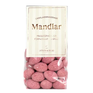 MANDLAR – JORDGUBBSMANDEL I VIT CHOKLAD