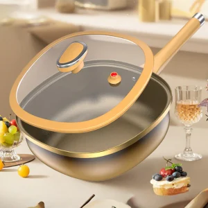 ⏳Tidsbegränsad special⏰12-tums non-stick-gryta i titanlegering med lock